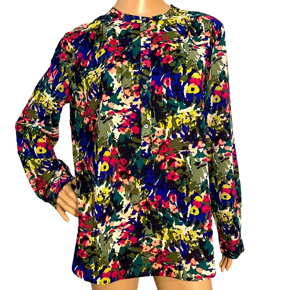 🆕 J. CREW  | VIBRANT FLORAL BLOUSE  SZ S